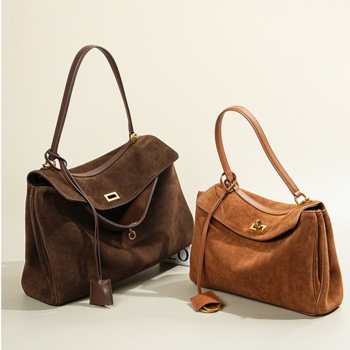 Genuine leather large capacity Kelly tote bag, a high-end shoulder bag, crossbody bag, handbag, and underarm bag for women