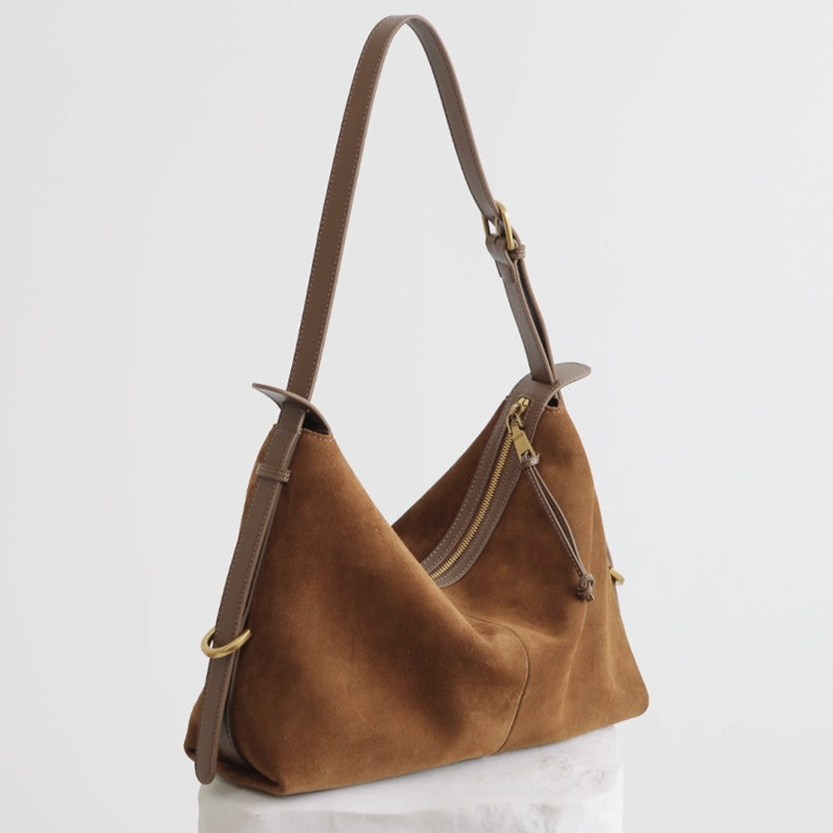 Retro and unique matte cowhide leather tote bag, shoulder bag, and commuter bag - new autumn/winter collection for women