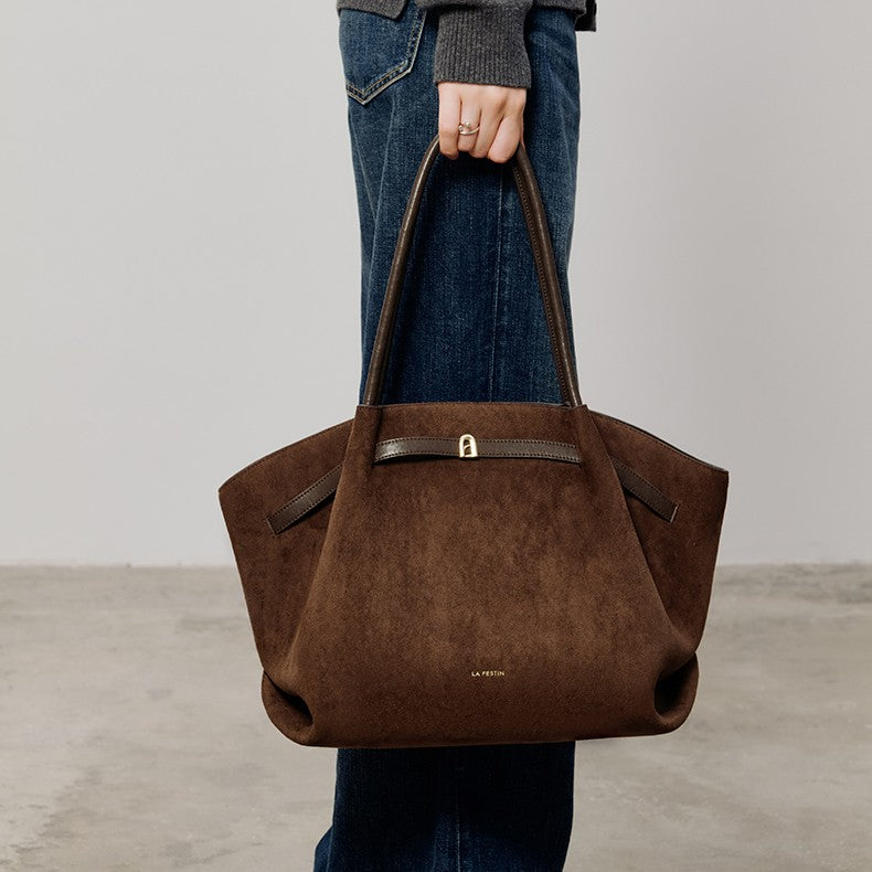 New Suede Casual Bag, Autumn/Winter Commuter Shoulder Bag, Large Capacity Tote Bag