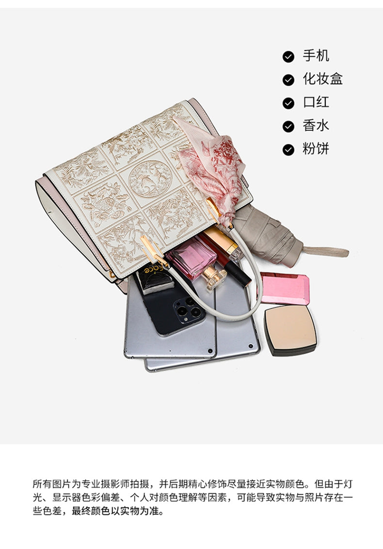 New arrival genuine leather handbag for women, large capacity, high-end and stylish shoulder bag.