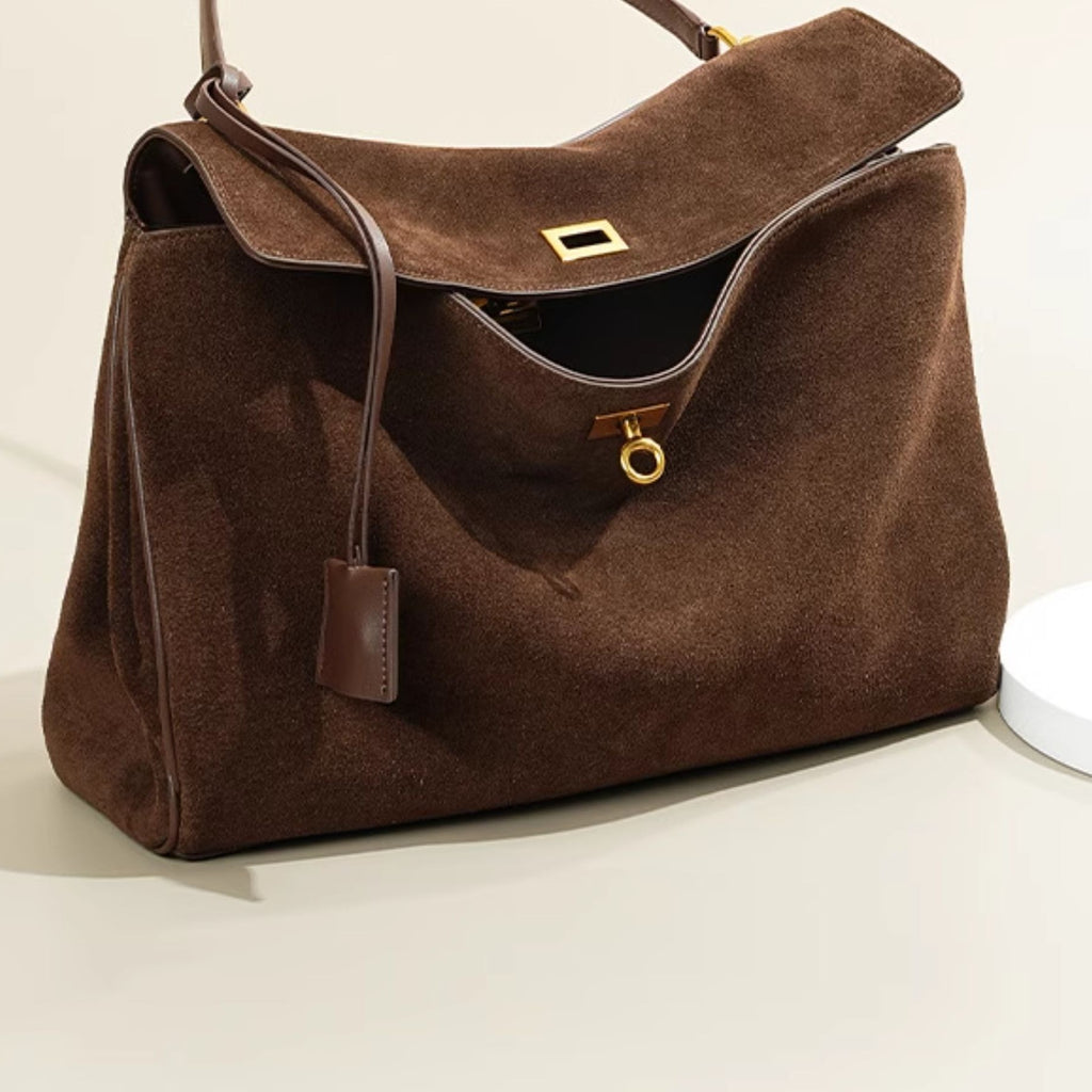 Genuine leather large capacity Kelly tote bag, a high-end shoulder bag, crossbody bag, handbag, and underarm bag for women