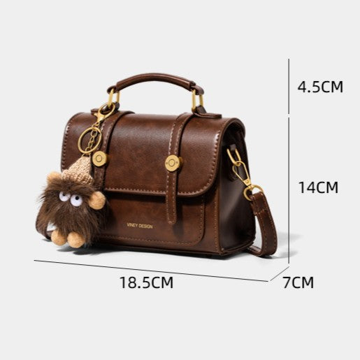 Autumn/Winter Genuine Leather Cambridge Bag, Crossbody Bag for Women, High-End Small Bag, Handheld Square Bag