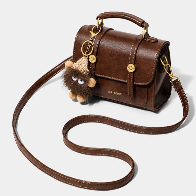 Autumn/Winter Genuine Leather Cambridge Bag, Crossbody Bag for Women, High-End Small Bag, Handheld Square Bag