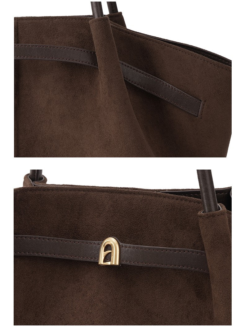 New Suede Casual Bag, Autumn/Winter Commuter Shoulder Bag, Large Capacity Tote Bag