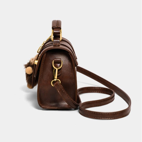 Autumn/Winter Genuine Leather Cambridge Bag, Crossbody Bag for Women, High-End Small Bag, Handheld Square Bag