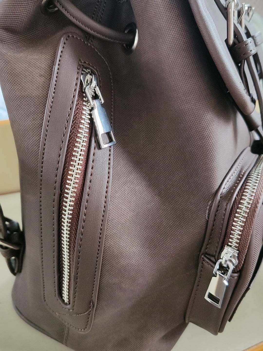 Tie-dye coffee brown American style niche retro autumn/winter post-apocalyptic style backpack