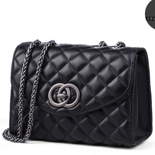 Women's chain bag, crossbody style, high-end and luxurious, perfect for autumn and winter, made of genuine leather.