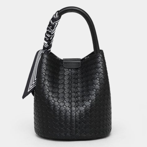 Bucket bag, genuine leather women's bag, crossbody bag, small bag, high-end woven bag, handbag.
