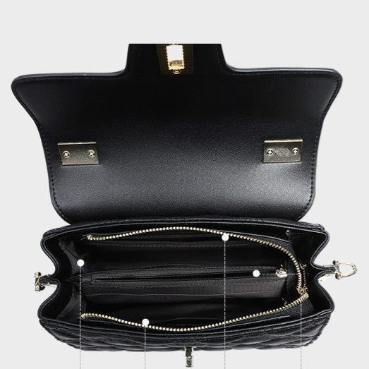 Genuine leather women's crossbody bag, stylish and sophisticated single-shoulder handbag.