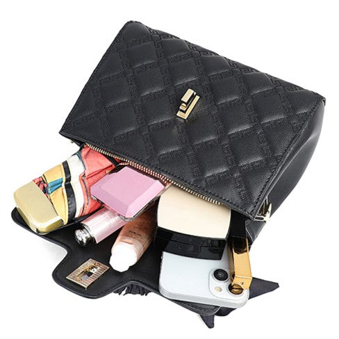 Genuine leather women's crossbody bag, stylish and sophisticated single-shoulder handbag.