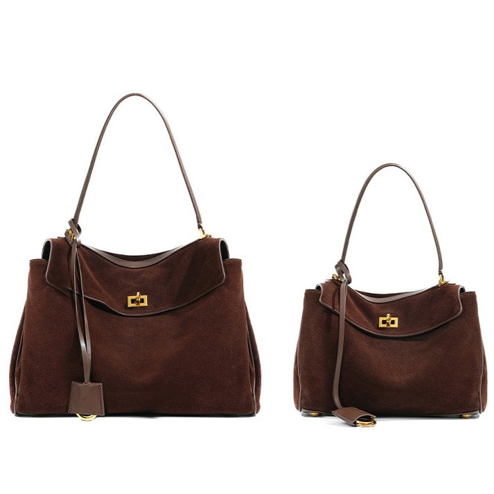 Genuine leather large capacity Kelly tote bag, a high-end shoulder bag, crossbody bag, handbag, and underarm bag for women