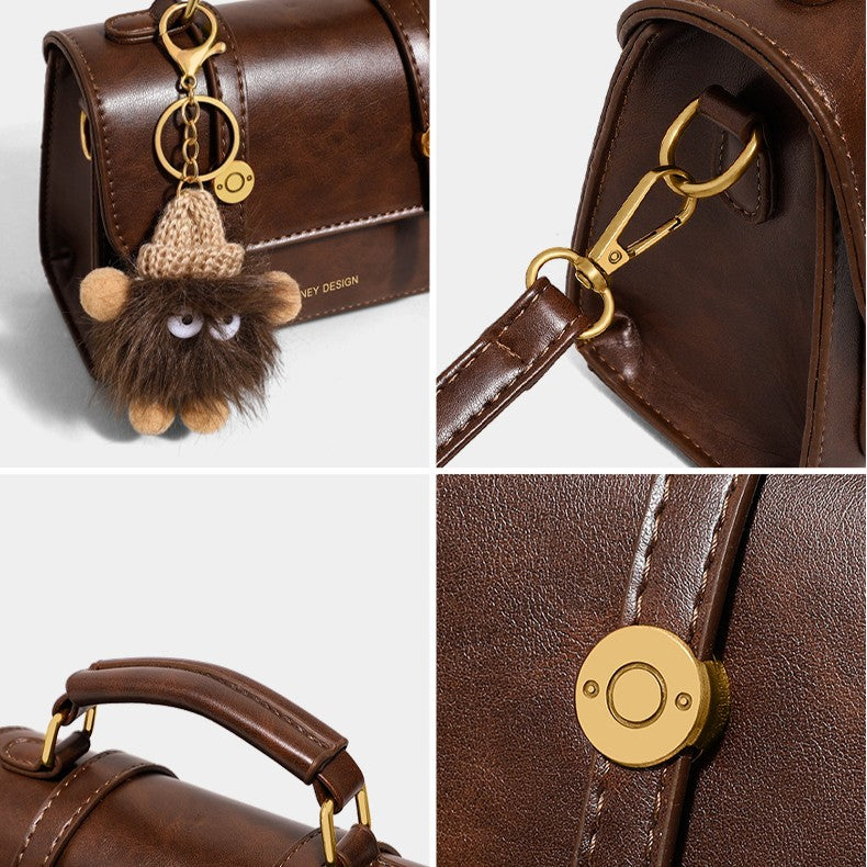 Autumn/Winter Genuine Leather Cambridge Bag, Crossbody Bag for Women, High-End Small Bag, Handheld Square Bag