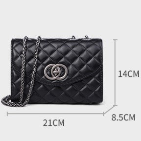 Women's chain bag, crossbody style, high-end and luxurious, perfect for autumn and winter, made of genuine leather.