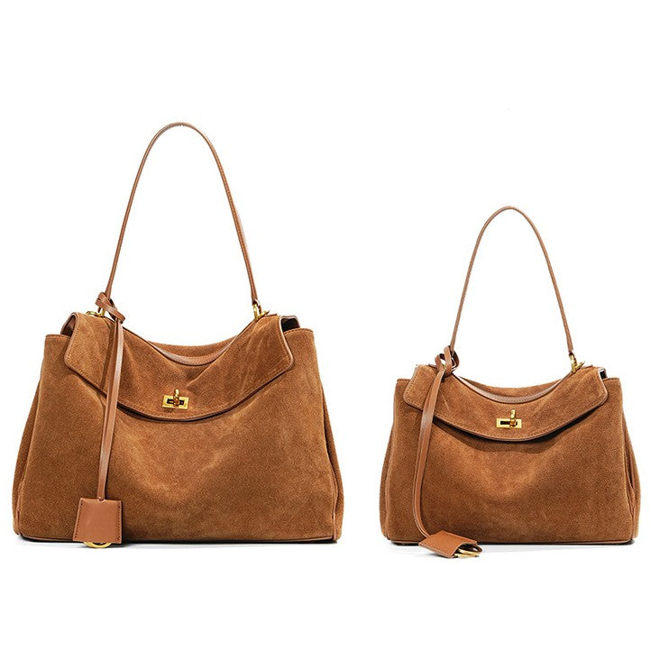 Genuine leather large capacity Kelly tote bag, a high-end shoulder bag, crossbody bag, handbag, and underarm bag for women